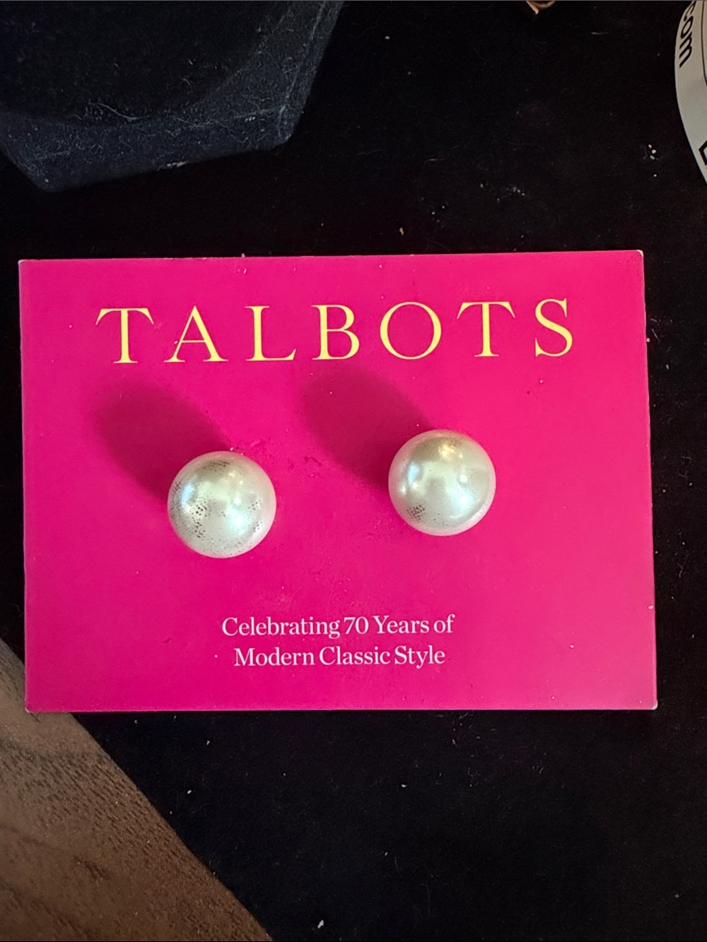 Talbots Cream Pearl Stud Earrings - Classic Button Style